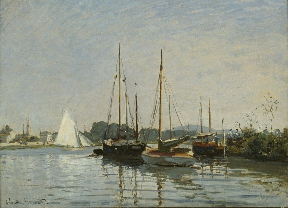 Claude Monet, Bateaux de plaisance, Argenteuil (Kunst,Landschaft,Schiffstypen,Impressionismus,Segelboot,Fluss,Französische Kunst,Schifffahrt)