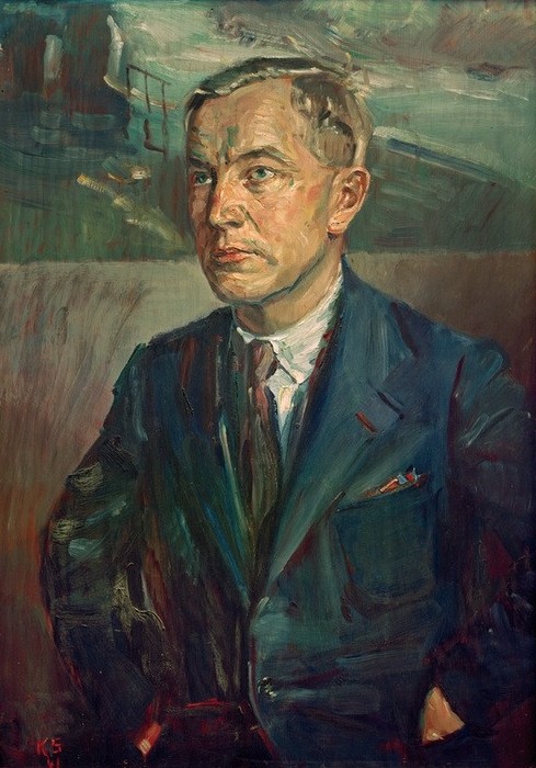 Kurt Schwitters, Portrait Alf Schultes (Deutsche Kunst,Mann,Mensch,Portrait,Halbfigur)