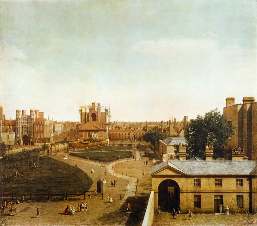 Giovanni Antonio Canaletto, Die Porta Portello in Padua (Architektur,Boot,Brücke,Geographie,Kanal,Stadttor,Rokoko,Paddelboot,Stadtansicht,Architekturdarstellung,Italienische Kunst,Binnenschiffahrt,Topographie,Schifffahrt)