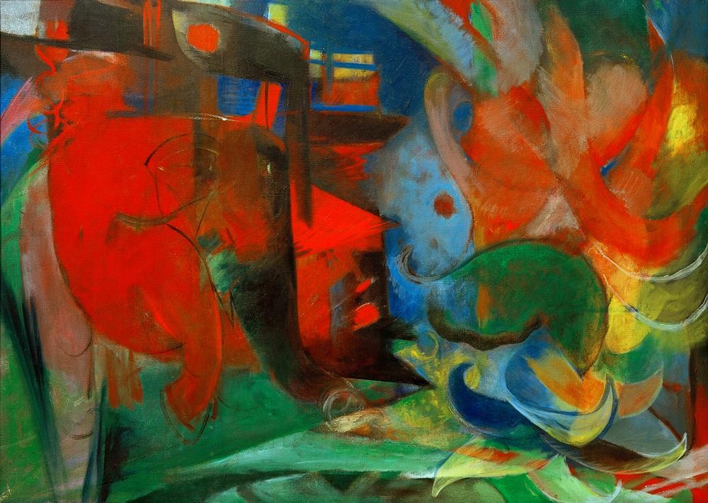 Franz Marc, Abstrakte Formen II (Deutsche Kunst,Kunst,Expressionismus,Der Blaue Reiter,Abstrakte Kunst,Abstraktion,Farbigkeit)