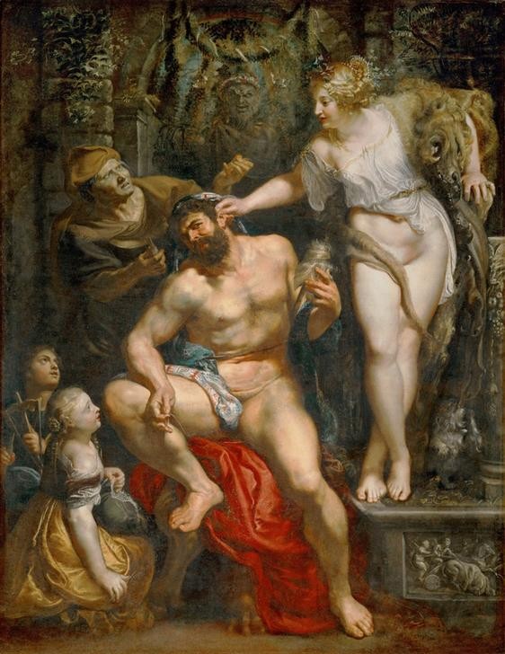 Peter Paul Rubens, Hercules and Omphale (Held,Königin,Mädchen,Nymphe,Barock,Akt,Portrait,Verführung,Sexualität,Kopf)