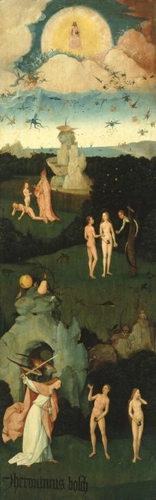 Hieronymus Bosch, Engelsturz, Erschaffung Evas, Sündenfall, Vertreibung aus dem Paradies (Renaissance,Altes Testament,Vertreibung Aus Dem Paradies,Sündenfall,Bibel,Erschaffung Evas,Paradies,Phantastische Kunst,Niederländische Kunst,Engelsturz,Jüdisch-Christlich)