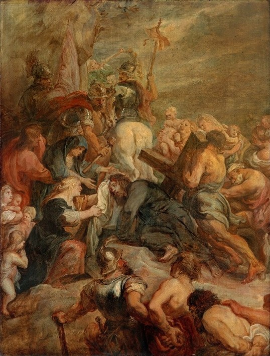 Peter Paul Rubens, Die Kreuztragung (Christentum,Flämische Kunst,Religion,Barock,Neues Testament,Bibel,Kreuztragung,Passion Christi,Schweisstuch)