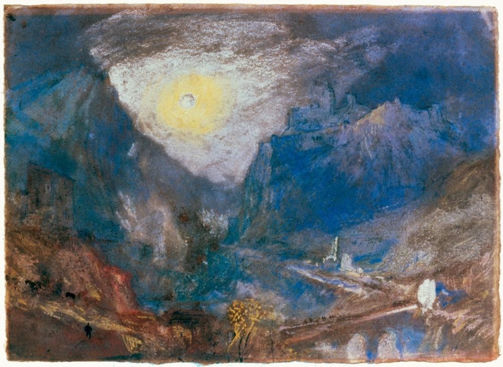 JOSEPH MALLORD WILLIAM TURNER, Sisteron, France (Gebirge,Kunst,Landschaft,Tal,Stadtansicht,Englische Kunst,Romantik)