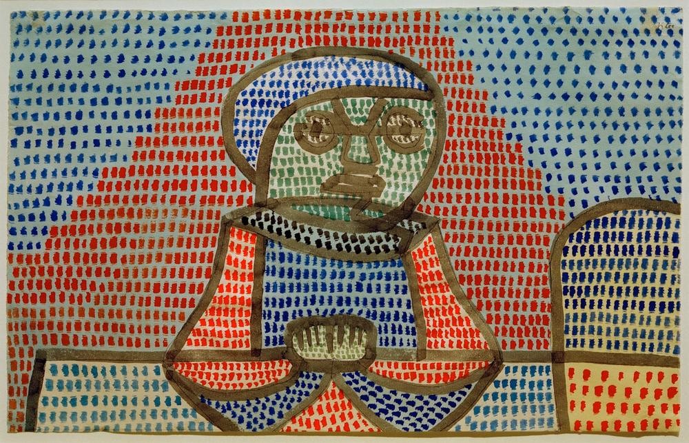 Paul Klee, Knabe am Tisch (Bauhaus,Deutsche Kunst,Kind,Kunst,Mensch,Tisch,Portrait,Schweizerische Kunst,Knabe,Sitzen,Halbfigur)