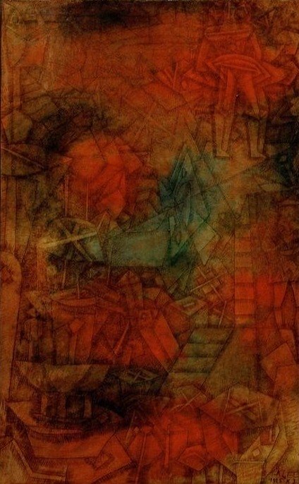 Paul Klee, (Theater) Bühnenprobe (Bauhaus,Deutsche Kunst,Kunst,Theater,Bühne,Probe,Schweizerische Kunst,Abstraktion,Monochromie)