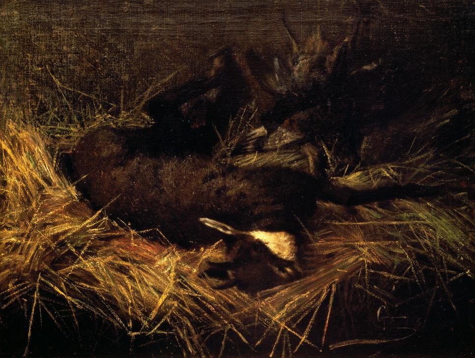 Giovanni Segantini, Dead chamois (Stroh, Stall, Ziegen, Tod, Realismus, Malerei, klassische Moderne, Wunschgröße, Wohnzimmer)