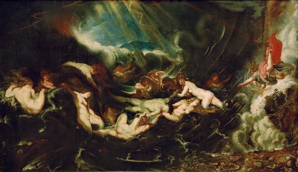 Peter Paul Rubens, Hero und Leander (Flämische Kunst,Kunst,Liebespaar,Mythologie,Tod,Barock,Niederländische Kunst,Unglückliche Liebe,Griechisch-Römische Mythologie,Ertrinken)