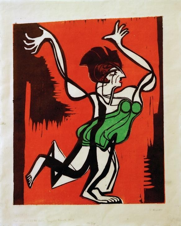 Ernst Ludwig Kirchner, Gret Palucca (Ausdruckstanz,Deutsche Kunst,Frau,Kunst,Tänzerin,Tanz,Portrait,Expressionismus,Die Brücke,Tanzpädagogin,Privatsammlung,Person)