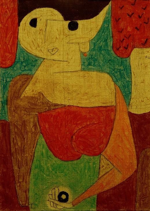 Paul Klee, Omphalo-centrischer Vortrag (Deutsche Kunst,Frau,Kunst,Mensch,Portrait,Schweizerische Kunst,Nabel,Halbfigur)