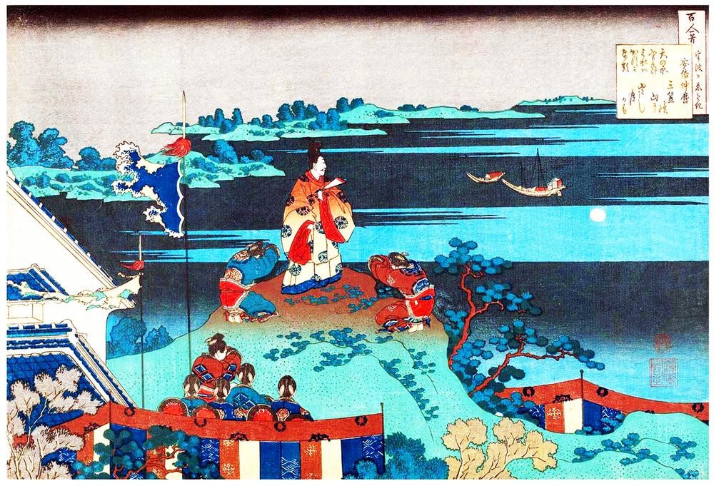 Katsushika Hokusai, Abe no Nakamaro (Geschichte,Kunst,Diplomatie,T'ang-Dynastie,Botschaft,Kulturaustausch)
