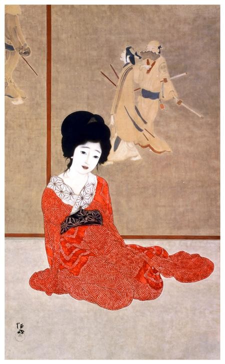Kitano Tsunetomi, Feeling Warm (Frau,Geschichte,Kunst,Japanische Kunst,Kimono)
