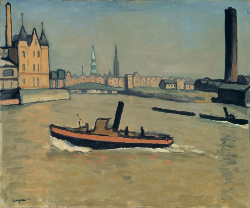Albert Marquet, Der Hamburger Hafen (Hafen,Kunst,Schiff,Fluss,Marinemalerei,Französische Kunst,Freihafen,Schifffahrt)