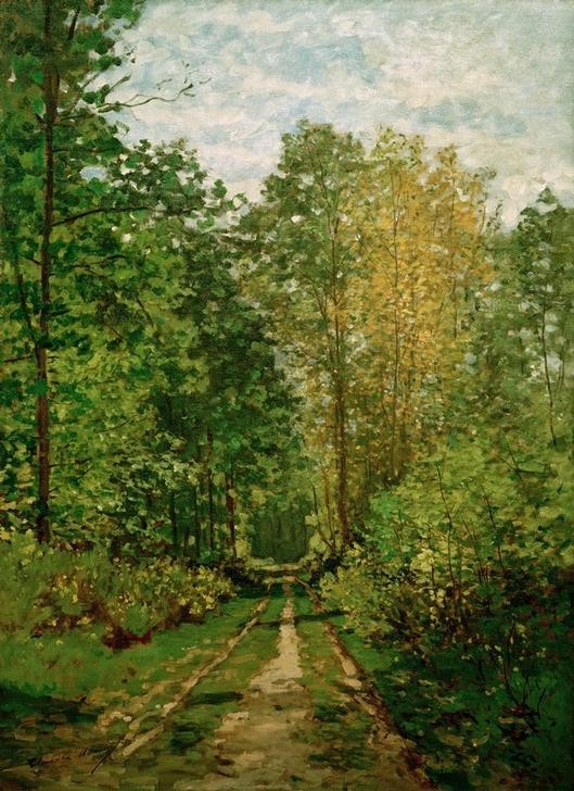 Claude Monet, Waldweg (Kunst,Landschaft,Wald,Impressionismus,Weg,Französische Kunst,Waldweg)
