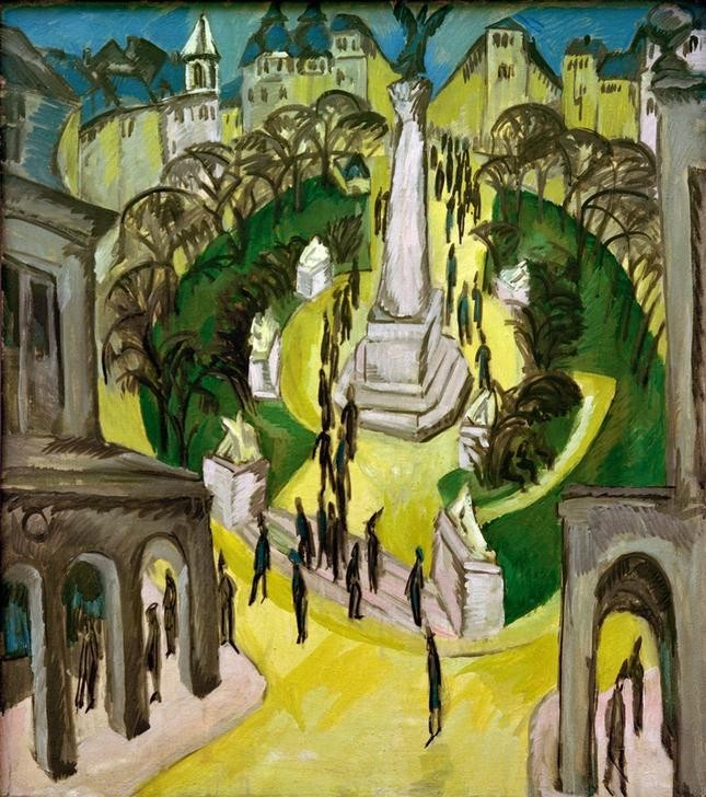 Ernst Ludwig Kirchner, Das Rondell (Architektur,Deutsche Kunst,Geographie,Kunst,Platz,Grossstadt,Expressionismus,Architekturdarstellung,Die Brücke,Topographie)