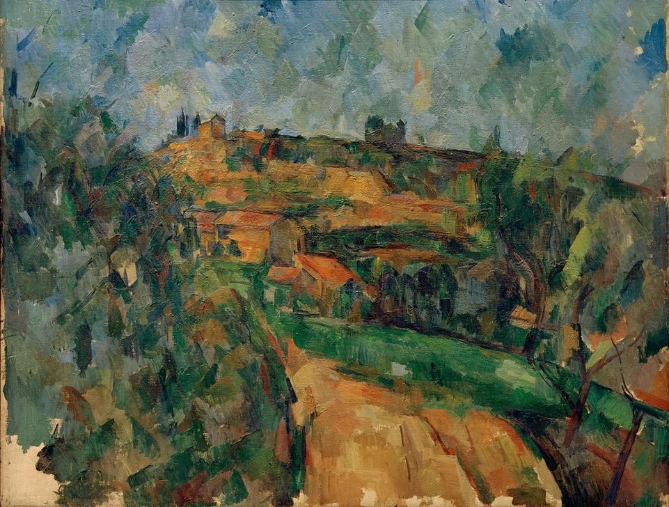 Paul Cézanne, La route tournante en haut du chemin des Lauves (Dorf,Kunst,Landschaft,Impressionismus,Französische Kunst)