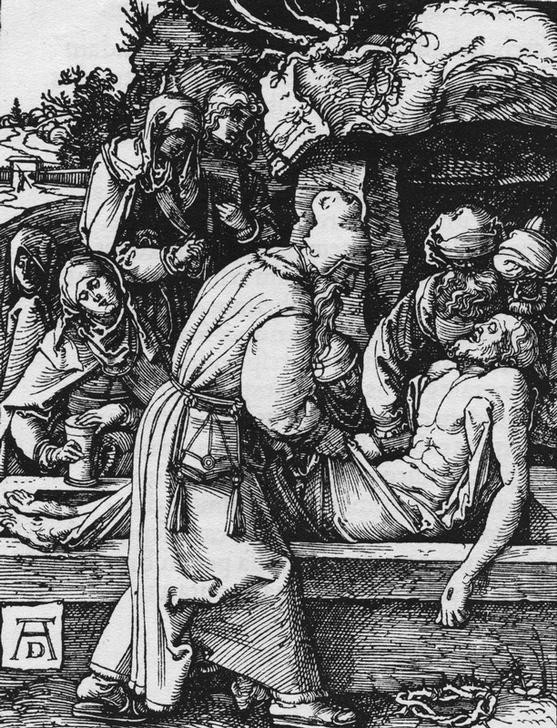 Albrecht Dürer, Die Grablegung (Begräbnis,Christentum,Deutsche Kunst,Religion,Renaissance,Neues Testament,Bibel,Grablegung Christi,Passion Christi)