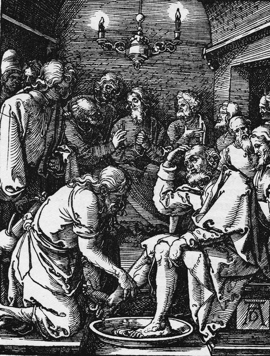 Albrecht Dürer, Die Fußwaschung (Christentum,Deutsche Kunst,Religion,Renaissance,Neues Testament,Bibel,Jünger,Fusswaschung,Passion Christi)