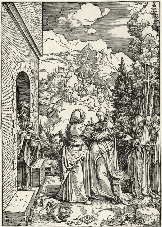 Albrecht Dürer, Die Heimsuchung (Christentum,Deutsche Kunst,Religion,Renaissance,Neues Testament,Bibel,Marienleben,Heimsuchung)