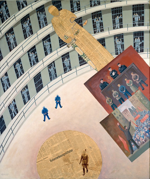 Paul Fuhrmann, Die Politischen (DEUTSCHE KUNST, GEFÄNGNIS, GERICHT (JUSTIZ), GESCHICHTE, RICHTER (RECHT), POLITIK, RECHT, WEIMARER REPUBLIK, INFLATION, WACHTPOSTEN, STRÄFLING, FINANZPOLITIK, NOTVERORDNUNG, AUSNAHMEZUSTAND)