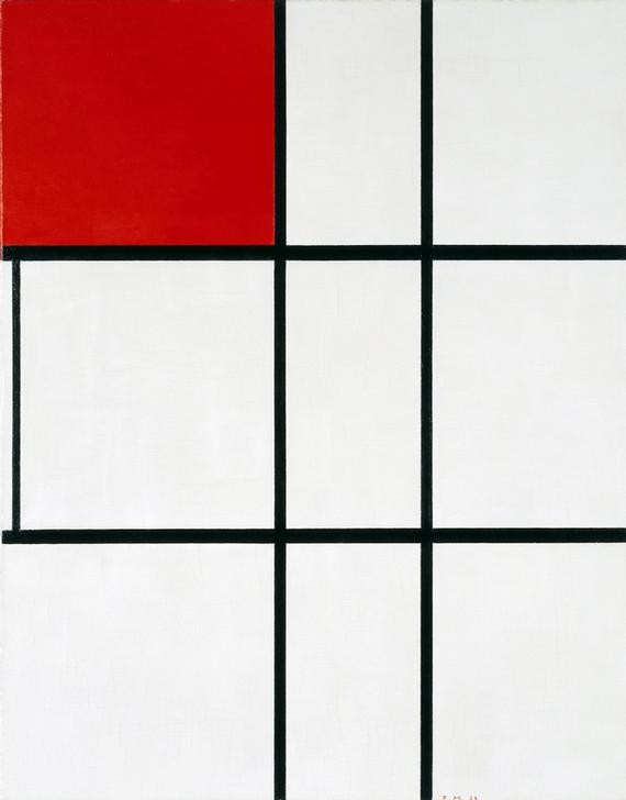Piet Mondrian, Composition B (No II) with Red’ (1935)