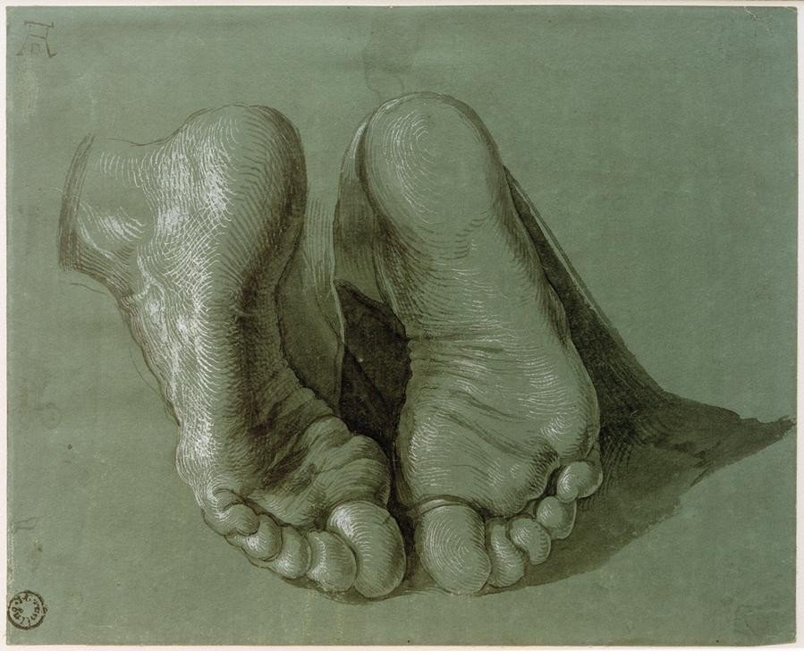 Albrecht Dürer, Füße eines knienden Apostels (Anatomie,Christentum,Deutsche Kunst,Mensch,Renaissance,Neues Testament,Bibel,Apostel,Studie,Fuss)