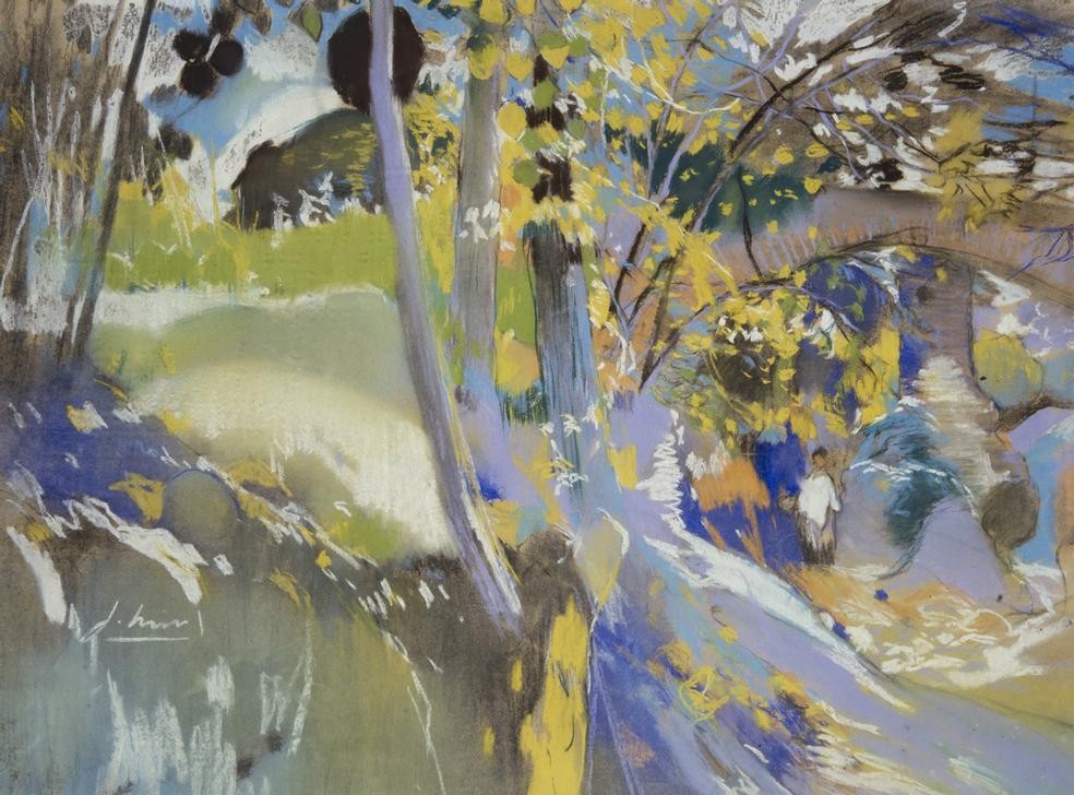 Joaquim Mir, L’Aleixar (Landschaft, Natur, Abstraktion, Katalonien, Post-Modernisme, Malerei, Klassische Moderne, Wunschgröße, Wohnzimmer, Treppenhaus, bunt)