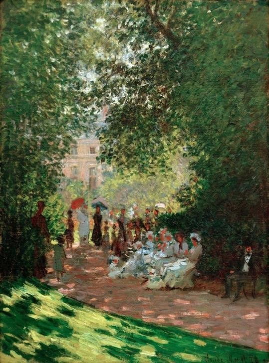 Claude Monet, Le Parc Monceau (Garten Und Park,Gesellschaftliches Leben,Kunst,Menschen Im Park,Park,Freizeit,Stadtpark,Impressionismus,Französische Kunst,Flanieren)