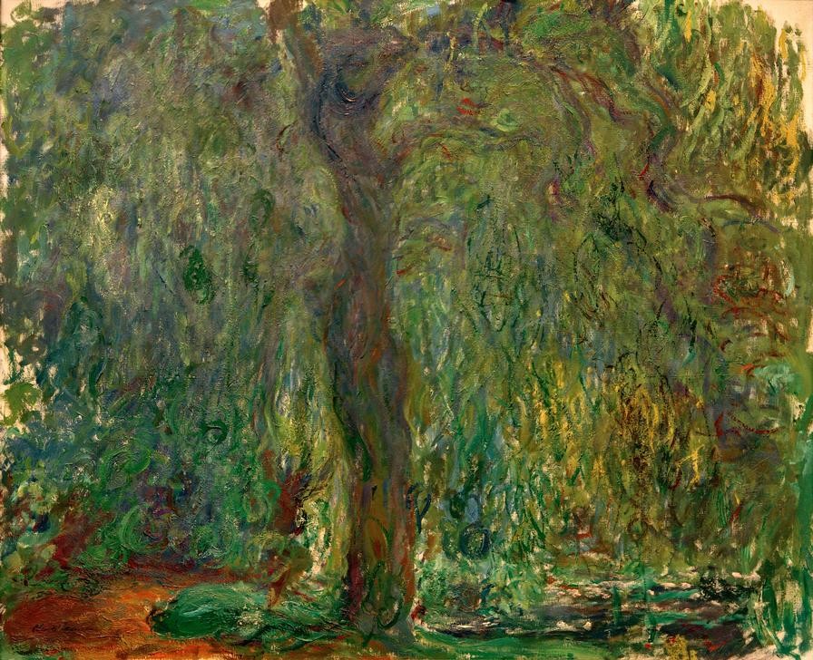 Claude Monet, Saule pleureur (Botanik,Garten Und Park,Kunst,Maler (Künstler),Impressionismus,Baum,Französische Kunst,Grün,Laubbaum,Trauerweide,Weide (Baum),Garten)