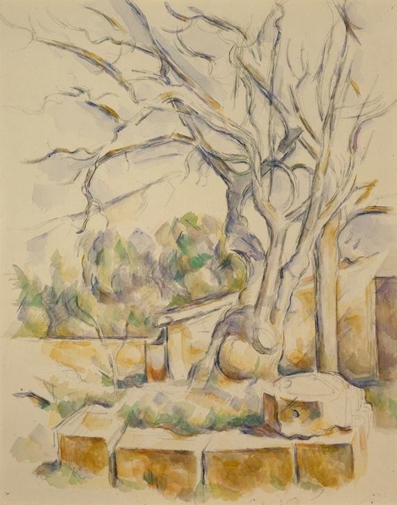 Paul Cézanne, Pistachier dans la Cour de Château Noir (Kunst,Landschaft,Pistazie,Baum,Französische Kunst,Jahrhundertwende)
