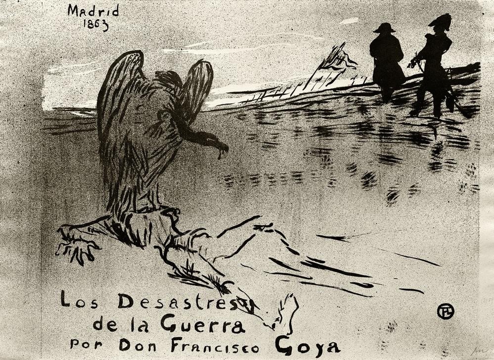 Henri de Toulouse-Lautrec, Los Desastres de la Guerra (Geschichte,Krieg,Kunst,Militär,Französische Kunst,Titelseite,Illustration,Geier)