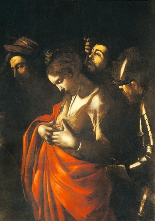 Caravaggio, Das Martyrium der Heiligen Ursula (Heilige, Martyrium, Tod, Folter, Religion, Christentum,  Neues Testament, Bibel, Hell-Dunkel, Barock, Klassiker, Malerei, Wunschgröße, Wohnzimmer, Detail)