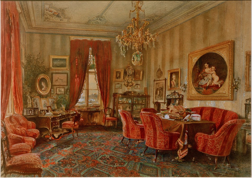 Rudolf von Alt, Wiener Salon der Makart-Zeit  (Orte und Reise)