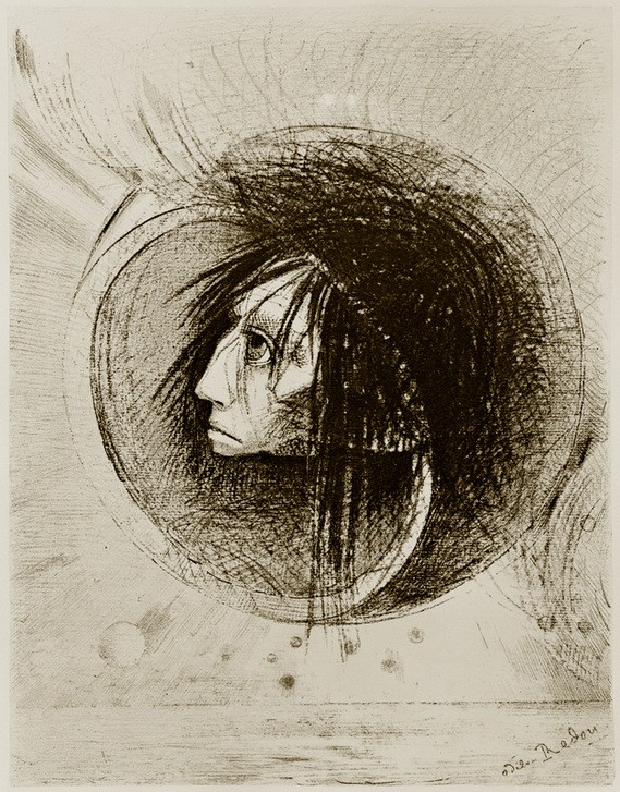 Odilon Redon, Das Entspringen (Kunst,Traum,Symbolismus,Surrealismus,Phantastische Kunst,Französische Kunst,Schweben,Kopf)