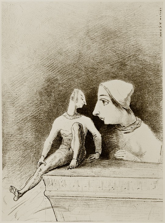 Odilon Redon, Schmeichelei (Kunst,Tempel,Sonne,Sonnensymbolik,Traum,Symbolismus,Surrealismus,Vision,Augen,Phantastische Kunst,Französische Kunst,Auge Gottes,Mystik,Esoterik)