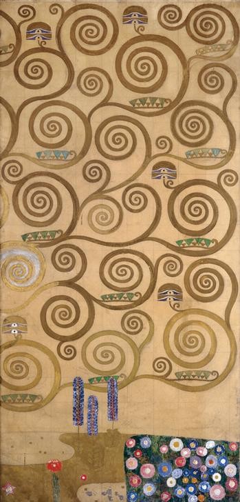 Gustav Klimt, Lebensbaum  (Klassische Moderne,dekorativ, Jugendstil, Japonismus, Lebensbaum, Baum, Ornamente, geometrische Formen, bunt, Wohnzimmer, Treppenhaus, Schlafzimmer, Wunschgröße, Malerei)