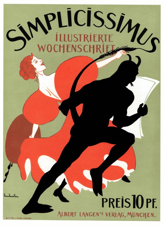 Thomas Theodor Heine, Simplicissimus (Satire,Zeitung,Teufel,Manifest)