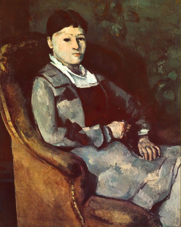 Paul Cézanne, Madame Cézanne mit Fächer (Fächer,Frau,Impressionismus,Ehefrau Von Berühmten,Portrait,Künstlerfrau,Französische Kunst,Sitzen,Person)