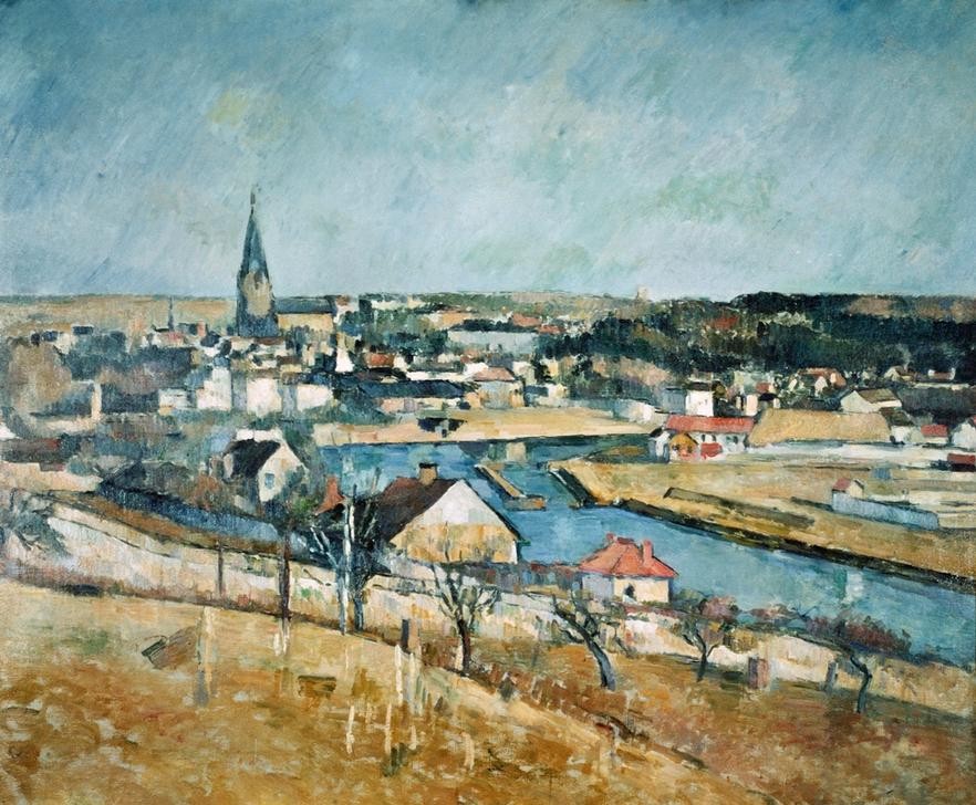 Paul Cézanne, Un village (Dorf,Landschaft,Fluss,Kleinstadt,Französische Kunst)