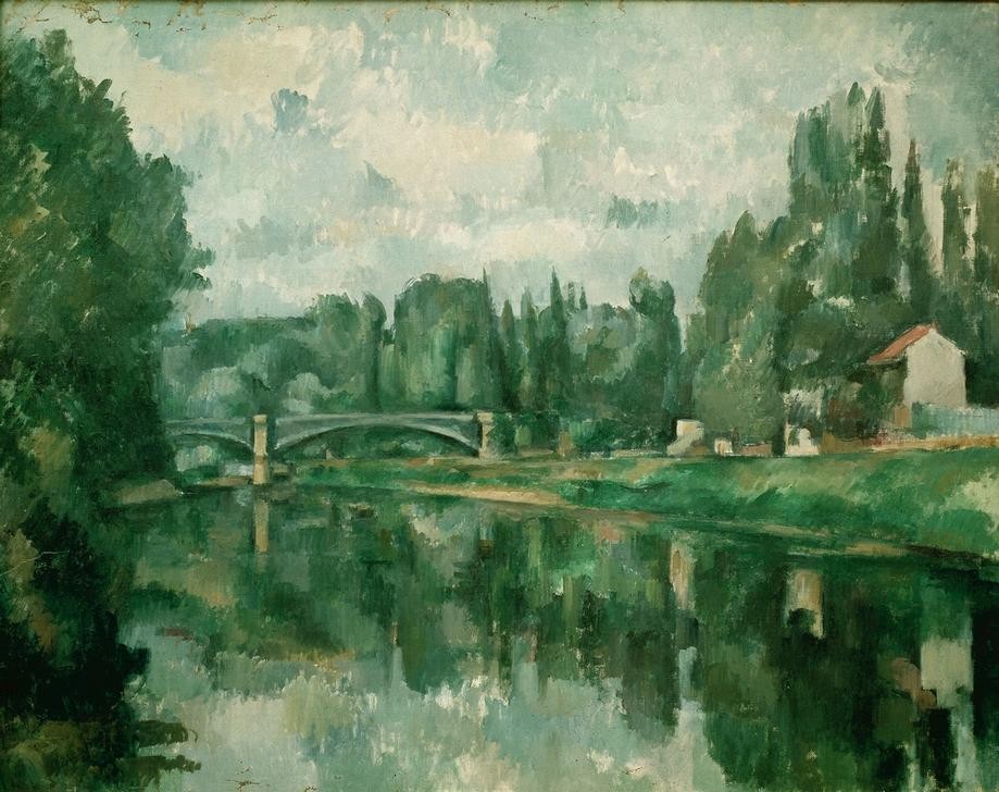 Paul Cézanne, Le Pont de Creteil (Pont sur la Marne, à Creteil (Brücke,Geographie,Kunst,Landschaft,Impressionismus,Fluss,Spiegelung,Französische Kunst,Topographie)