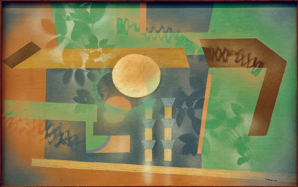 Jindrich Styrsky, Elvira, die Schlafwandlerin (Tschechische Kunst,Kunst,Mond,Tageszeiten,Nacht,Nachtwandeln,Surrealismus,Zweig,Abstraktion,Schlafen (Schlaf),Schlafwandlerin,Surrealistengruppe In Der Csr,Devetsil,Manes)