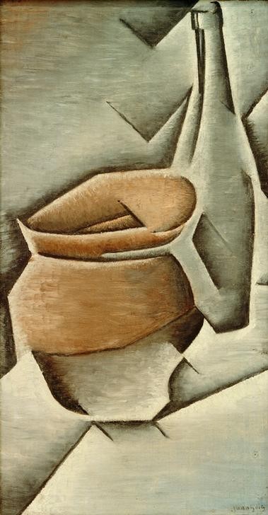 Juan Gris, Topf und Flasche (Kunst,Kubismus,Stillleben,Flasche,Spanische Kunst,Topf)