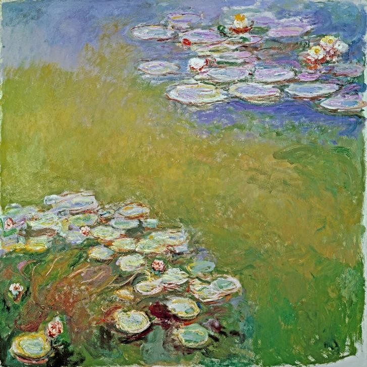 Claude Monet, Nymphéas (Botanik,Wasser,Wasserpflanze,Impressionismus,See,Seerose,Französische Kunst,Gartenteich)