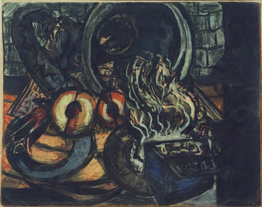 Max Beckmann, Büchse der Pandora (Dose, Schlange, Mythologie, Expressionismus, Klassische Moderne, Malerei, Wohnzimmer, Treppenhaus, Wunschgröße, bunt)