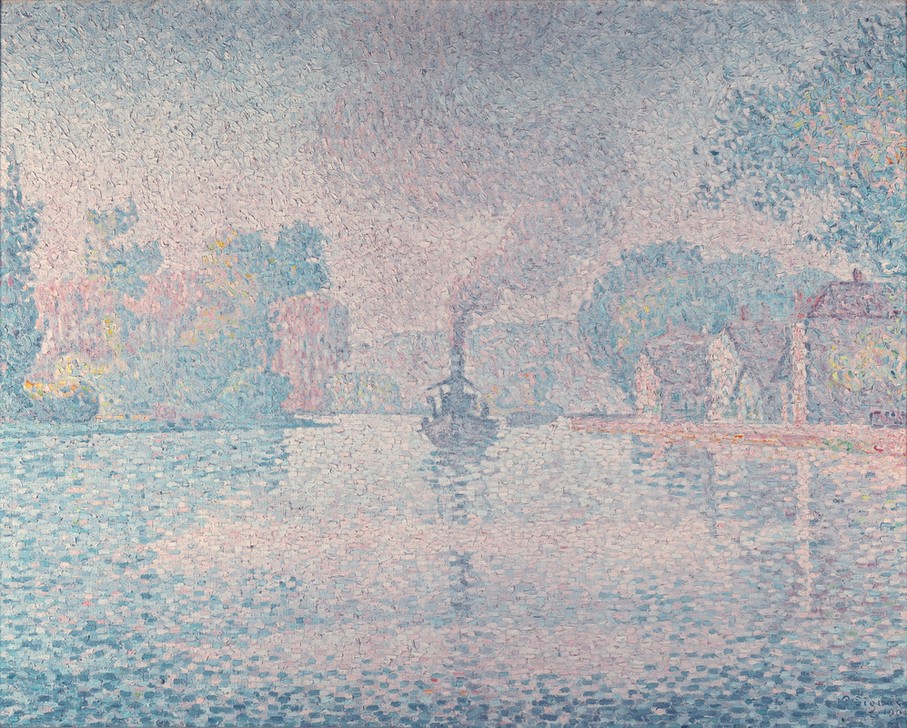 Paul Signac, Die Seine bei Samois (Landschaft,Impressionismus,Fluss,Pointillismus,Französische Kunst,Jahrhundertwende)