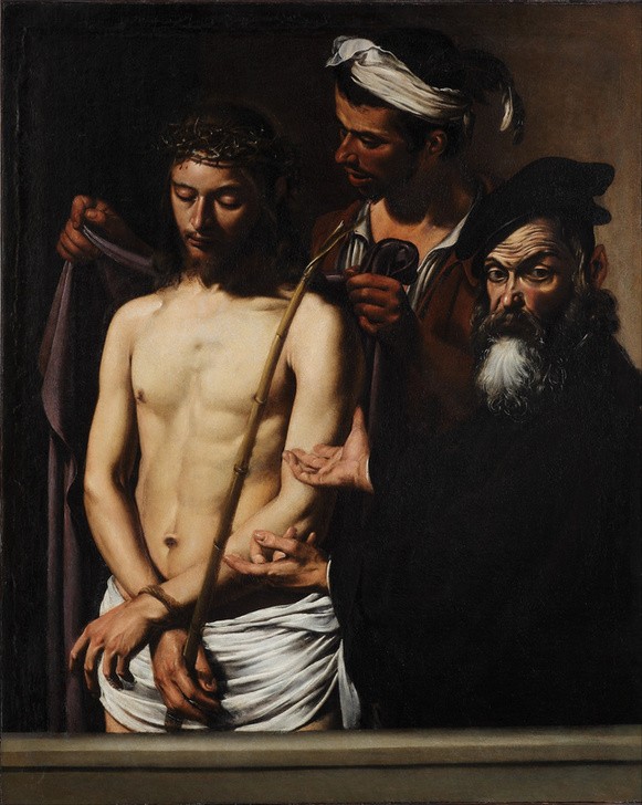 Caravaggio, Ecce homo (Passion christi, dornenkrone, zur Schau stellen, Ecce Homo, Leid, Christentum,  Religion, Neues Testament, Bibel, Passion Christi,  Hell-Dunkel, Barock, Klassiker, Malerei, Wunschgröße, Wohnzimmer)