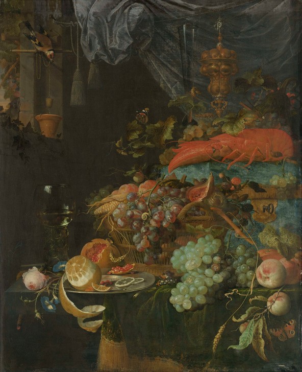 Jan Davidsz.de Heem, Still Life with Fruit and a Goldfinch