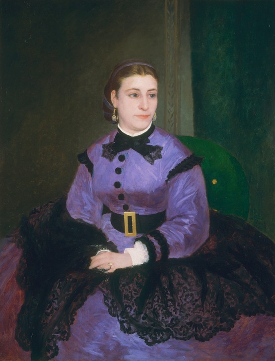 Pierre-Auguste Renoir, Mademoiselle Sicot (Impressionismus,Dame,Gewand,Violett,Porträt)