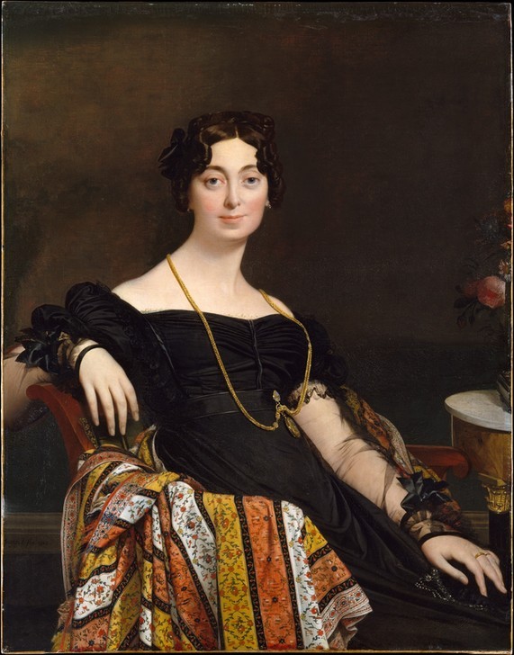 JEAN-AUGUSTE-DOMINIQUE INGRES, Madame Jacques-Louis Leblanc (Frau, Mode, Portrait, Eleganz, Adel, Goldkette, Kleid, Portrait, Neoklassizismus,   Malerei, Klassiker, Wohnzimmer,  Wunschgröße)