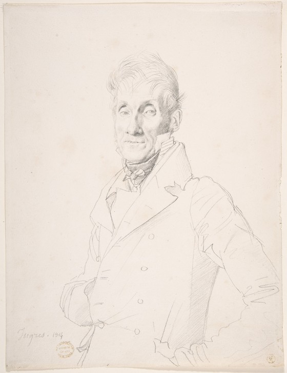 JEAN-AUGUSTE-DOMINIQUE INGRES, Portrait of a Man (Mann, älterer Mann, Portrait, Neoklassizismus, Studie, Zeichnung, Klassiker, Wohnzimmer, Treppenhaus, Wunschgröße, schwarz/weiß)